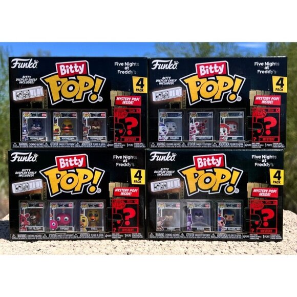 4 - Funko Bitty Pop! Five Nights at Freddy's 4 Packs-Bonnie-Freddy-Ballora-Foxy - Picture 1 of 16